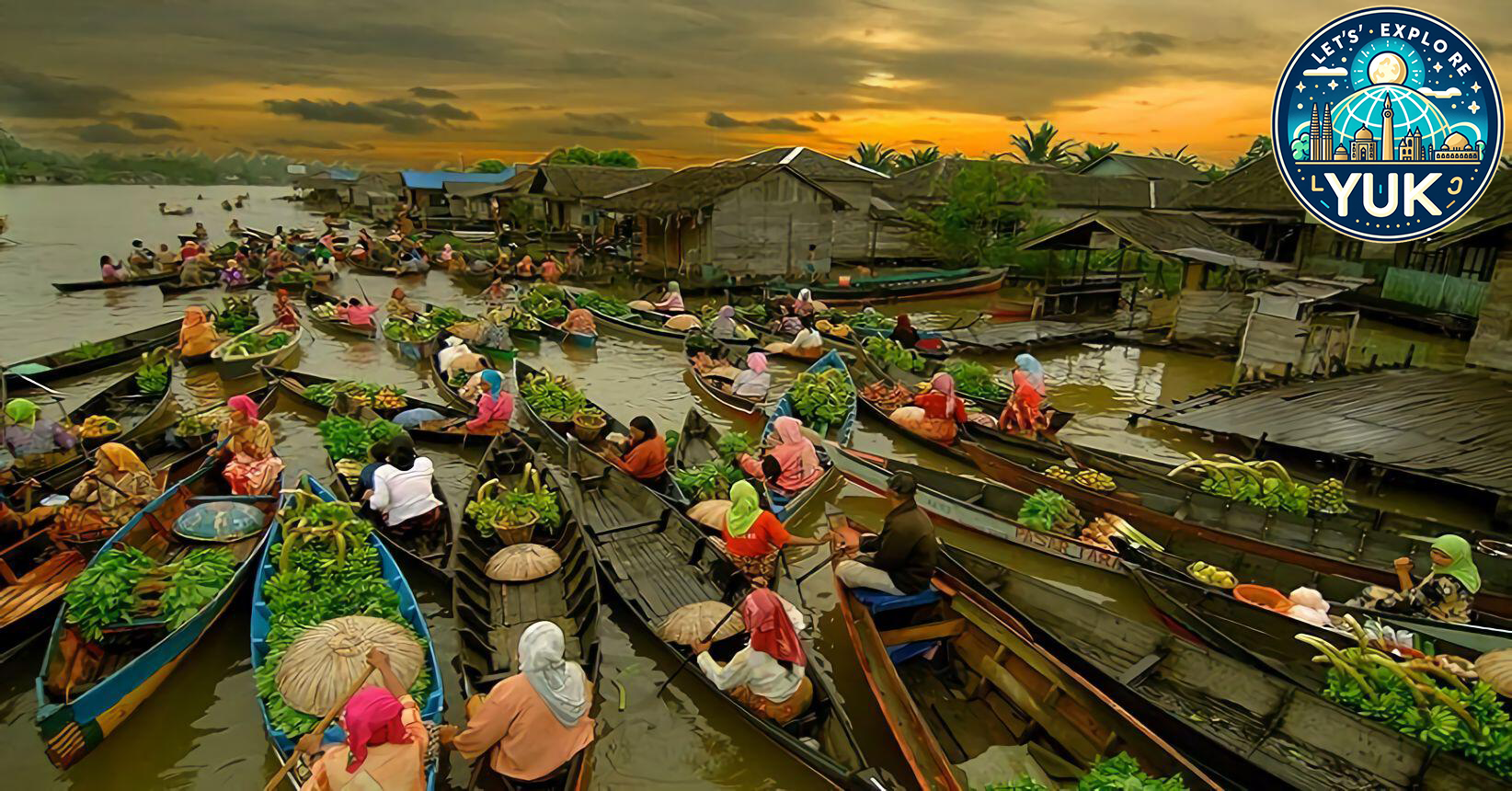 Pasar Terapung Muara Kuin: Wisata Unik di Atas Air di Banjarmasin